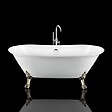ROGIER & MOTHES - Baignoire sur pieds rétro SURRY HILLS Blanche 165 cm Pieds de Lion Bronze jaune vieilli - vignette