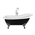 ROGIER & MOTHES - Baignoire sur pieds rétro RICHMOND Noire 171 cm Pieds d'Aigle Bronze jaune vieilli - vignette
