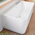 SANYCCES - Baignoire design semi-îlot rectangulaire TRENTO MURO blanche 175 cm  Sans option - vignette