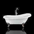 ROGIER & MOTHES - Baignoire sur pieds rétro RICHMOND Blanche 171 cm Pieds d'Aigle Bronze jaune vieilli - vignette