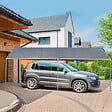 OUTSUNNY - Carport auvent pour voiture 5,95L x 2,90l x 2,60H m acier galvanisé robuste PE haute densité gris - vignette