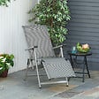 OUTSUNNY - Chaise longue pliable dossier & repose-pied réglable multi-positions métal époxy textilène gris - vignette