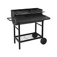 RED DECO - Barbecue charbon de bois 2 grilles ALABAMA Noir Acier inoxydable - vignette