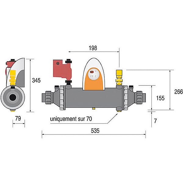 PSA - echangeur thermique 20kw multitubulaire - heat line plus 20 - large