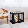 PAWHUT - Cage pour chien animaux cage en bois MDF classe E1 3 portes verrouillables max. 30 Kg dim. 81L x 58l x 66H cm noir - vignette