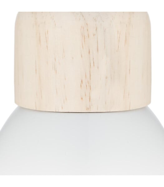 ATMOSPHERA - Luminaire Suspension en Bois et Métal Blanc D 15 cm - large