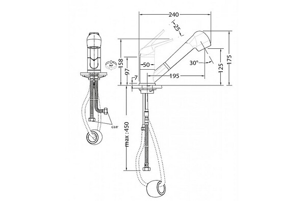 FRANKE - mitigeur évier avec douchette chromé - 379315 - large