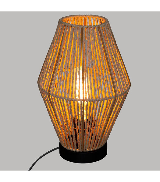 ATMOSPHERA - Lampe à poser Corde Nature H 32 cm - large