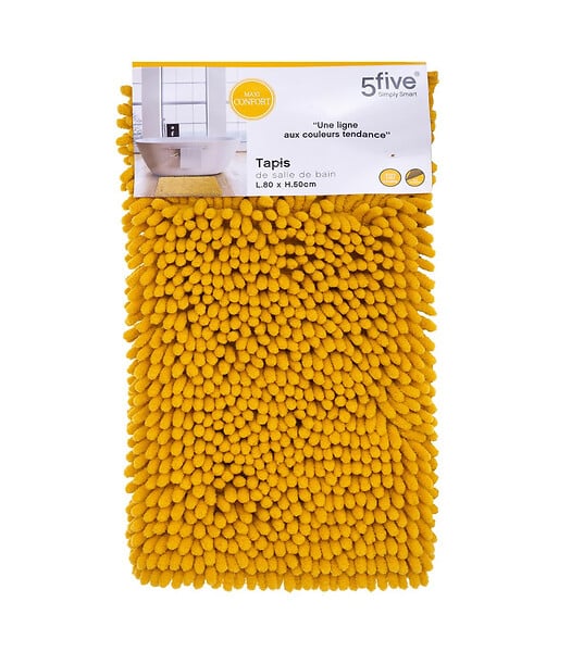 5 FIVE SIMPLY SMART - Tapis de Salle de bain Ocre chenille maxi confort 50 x 80 cm - large