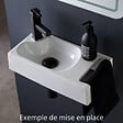 PLANETE BAIN - Bonde de vidage pour lavabo et vasque sans trop plein - Clic clac - Dôme céramique noir satin - vignette
