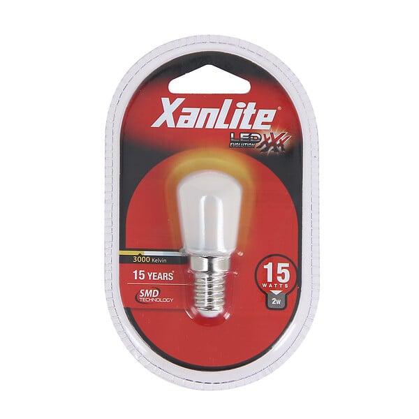 XANLITE - Ampoule filament LED T26, culot E14, 2W, équivalent 15W, 200 lm, blanc chaud, 2700K, faible consommation, durée de vie 15000 h, éclairage décoratif - large