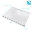 AURLANE - RECEVEUR DE DOUCHE A POSER EXTRA-PLAT EN ACRYLIQUE BLANC RECTANGLE - 100x80cm - BAC DE DOUCHE - vignette