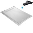 U-TILE - Receveur de douche blanc 150 x 100 cm en résine aspect ardoise - grille caniveau - vignette
