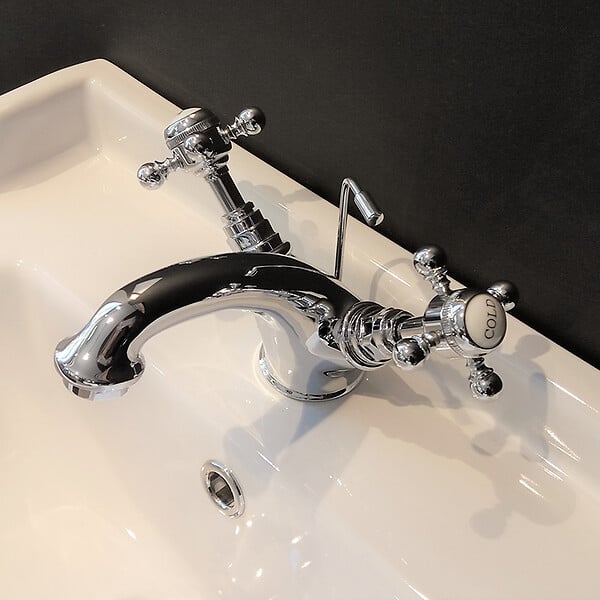 ROGIER & MOTHES - Robinet mélangeur lavabo rétro CANTERBURY avec bonde - large