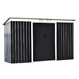 OUTSUNNY - Abri de jardin - remise pour outils - cabanon portes verrouillables - dim. 2,8L x 1,3l x 1,72H m - tôle d'acier gris noir - vignette