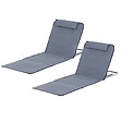 OUTSUNNY - Lot de 2 tapis de plage rembourré - matelas de plage - nattes de plage - dossier inclinable multi-positions - sac transport inclus - métal polyester PE gris - vignette