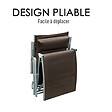 OUTSUNNY - Outsunny transat chaise longue bain de soleil pliable dossier inclinable multi-positions têtière fournie 137L x 64l x 101H cm métal époxy textilène marron - vignette