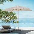 OUTSUNNY - Parasol droit rectangulaire bois polyester haute densité 2,95L x 2l x 2,55H m crème - vignette