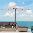 HOMCOM - Parasol droit en bois polyester haute densité protection solaire Ø 3 x 2,5 m crème - vignette