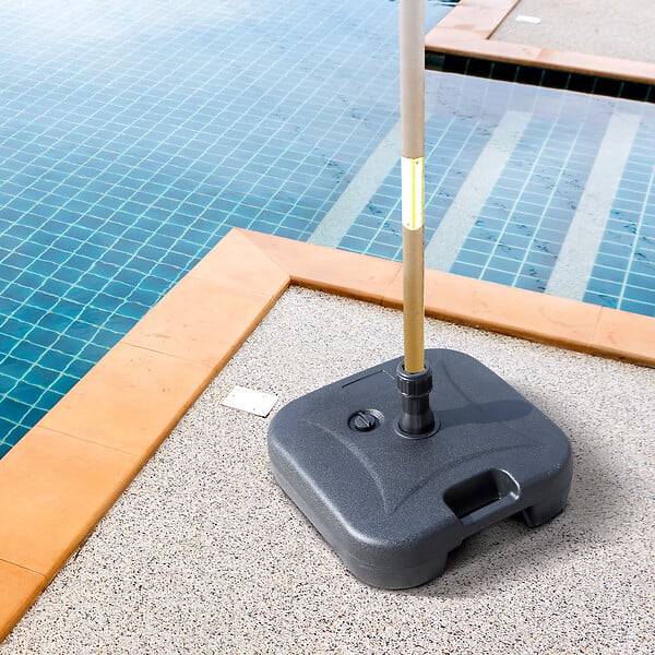 OUTSUNNY - Pied de parasol rond base de lestage parasol dim. 46L x 45l x 26H cm HDPE noir - large