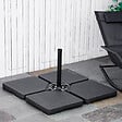 OUTSUNNY - Pied de parasol lot de 4 dalles pour parasol à lester dim. tot. 100L x 100l x 6,8H cm HDPE surface granuleuse noir - vignette
