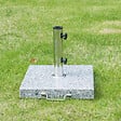 OUTSUNNY - Pied/base de parasol granite gris poignée et roulettes compatible pied parasol Ø 35/38/48 mm - vignette