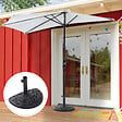 OUTSUNNY - Pied de parasol base de lestage parasol demi-cercle résine imitation fonte motif fleur 50L x 31l x 32H cm bronze - vignette