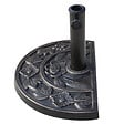 OUTSUNNY - Pied de parasol base de lestage parasol demi-cercle résine imitation fonte motif fleur 50L x 31l x 32H cm bronze - vignette