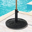 OUTSUNNY - Pied de parasol rond base de lestage Ø 48 x 34H cm ciment HDPE motif fleurs de lys poids net 13 Kg noir - vignette