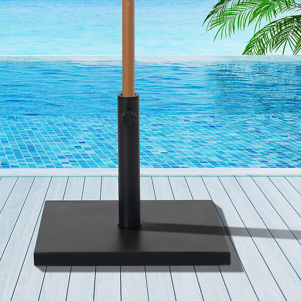 OUTSUNNY - Pied de parasol base de lestage parasol carré dim. 40L x 40I x 43H cm poids net 11 Kg ciment métal noir - large