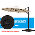 OUTSUNNY - Pied de parasol lot de 4 dalles pour parasol à lester dim. tot. 100L x 100l x 9,5H cm HDPE noir - vignette