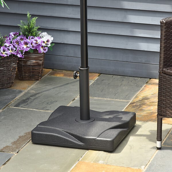 OUTSUNNY - Pied de parasol base de lestage parasol carré dim. 41,5L x 41,5I x 35H cm poids net 20 Kg ciment HDPE noir - large