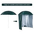 OUTSUNNY - Parasol de plage Ø 2,2 x 2,2H cm protection UPF 50 + sac transport, sardines et lestage intégrés vert foncé - vignette