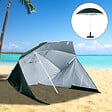 OUTSUNNY - Parasol abri solaire ?2,1 x 2,22H cm protection UPF 50 +  sac transport fourni vert foncé - vignette