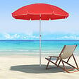 OUTSUNNY - Parasol inclinable octogonal Ø 190 cm tissu polyester haute densité anti-UV hauteur réglable mât alu sac de transport inclus rouge - vignette