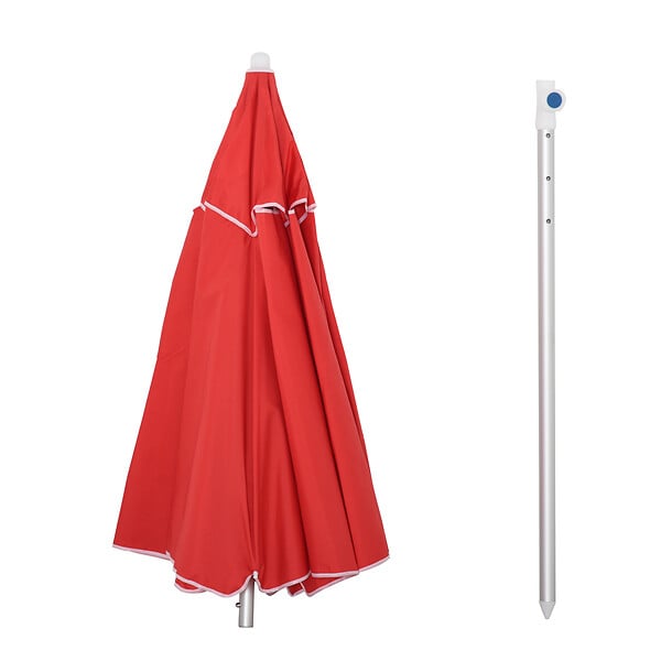 OUTSUNNY - Parasol inclinable octogonal Ø 190 cm tissu polyester haute densité anti-UV hauteur réglable mât alu sac de transport inclus rouge - large
