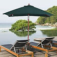 OUTSUNNY - Parasol rectangulaire inclinable bois polyester haute densité 2L x 1,5l x 2,3H m vert foncé - vignette