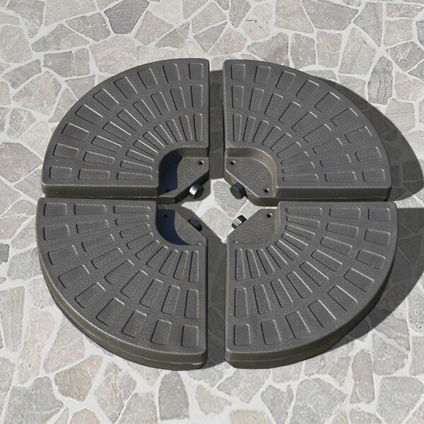 OUTSUNNY - Lot de 4 poids de lestage pour parasols déportés dim. totales 100L x 100l x 10H cm HDPE café - large