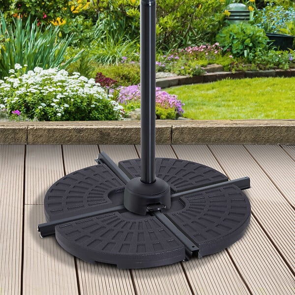 OUTSUNNY - Lot de 4 poids de lestage pour parasols déportés dim. totales 48L x 48l x 8H cm polyéthylène haute densité noir - large