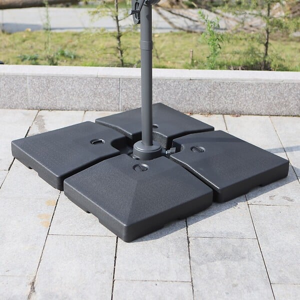 OUTSUNNY - Lot de 4 poids de lestage carré pour parasols déportés dim. par dalle 51L x 51l x 12H cm polyéthylène haute densité noir - large