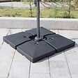 OUTSUNNY - Lot de 4 poids de lestage carré pour parasols déportés dim. par dalle 51L x 51l x 12H cm polyéthylène haute densité noir - vignette