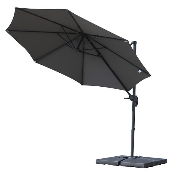 OUTSUNNY - Lot de 4 poids de lestage carré pour parasols déportés dim. par dalle 51L x 51l x 12H cm polyéthylène haute densité noir - large