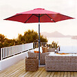 OUTSUNNY - Parasol inclinable de jardin balcon terrasse manivelle toile polyester imperméabilisée haute densité 180 g/m² Ø2,6 x 2,35H m alu rouge vineux - vignette