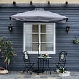 OUTSUNNY - Demi parasol - parasol de balcon 5 entretoises métal dim. 2,3L x 1,3l x 2,49H m polyester haute densité gris - vignette