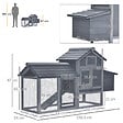 PAWHUT - Poulailler cottage cage à poules sur pied dim. 151L x 54l x 87H cm multi-équipement bois pin gris - vignette