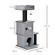 PAWHUT - Arbre à chat centre d'activités griffoirs jeu boule suspendue et à ressort 2 niches housses amovibles plateformes gris - vignette