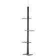PAWHUT - Arbre à chat poteau à griffer hauteur réglable dim. 43L x 27I x 228-260H cm 4 niveaux d'activités gris clair - vignette
