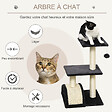 PAWHUT - Arbre à chat griffoir grattoir design jeu boule suspendue 2 plateformes peluche sisal naturel gris - vignette