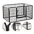 HOMCOM - Luxe parc enclos acier 125L x 80l x 70H cm 4 panneaux et 1 porte pour chiens noir - vignette