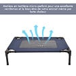 PAWHUT - Lit pour chien chat lit de camp grand confort sur pieds tissu oxford textilène micro-perforé 76L x 61l x 18H cm bleu marine noir - vignette